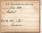 Etiketten zu Calcit (NHMW-MIN-Aa1180)